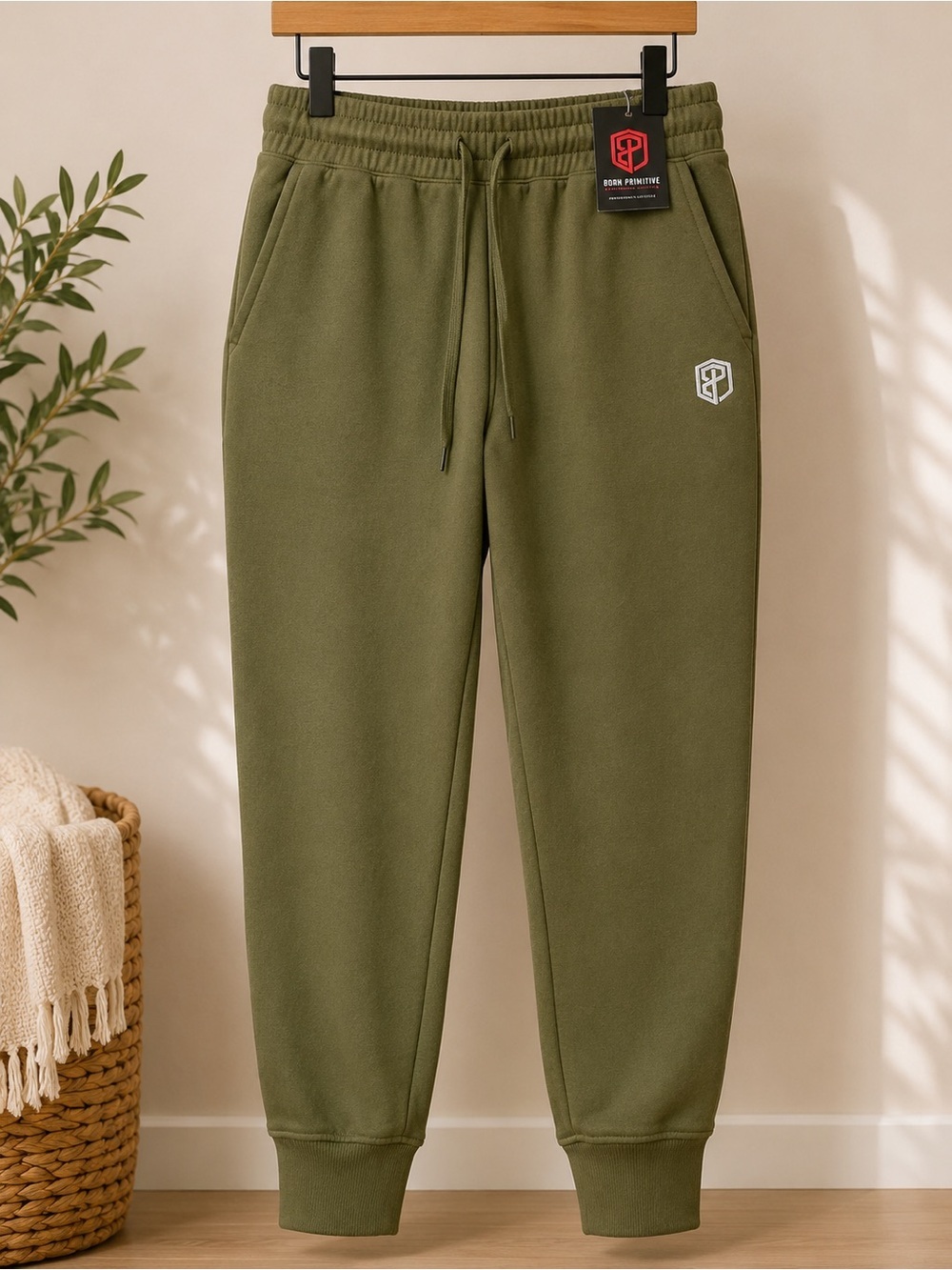 Born Primitive Men’s Unmatched Joggers Military Green Medium NWT